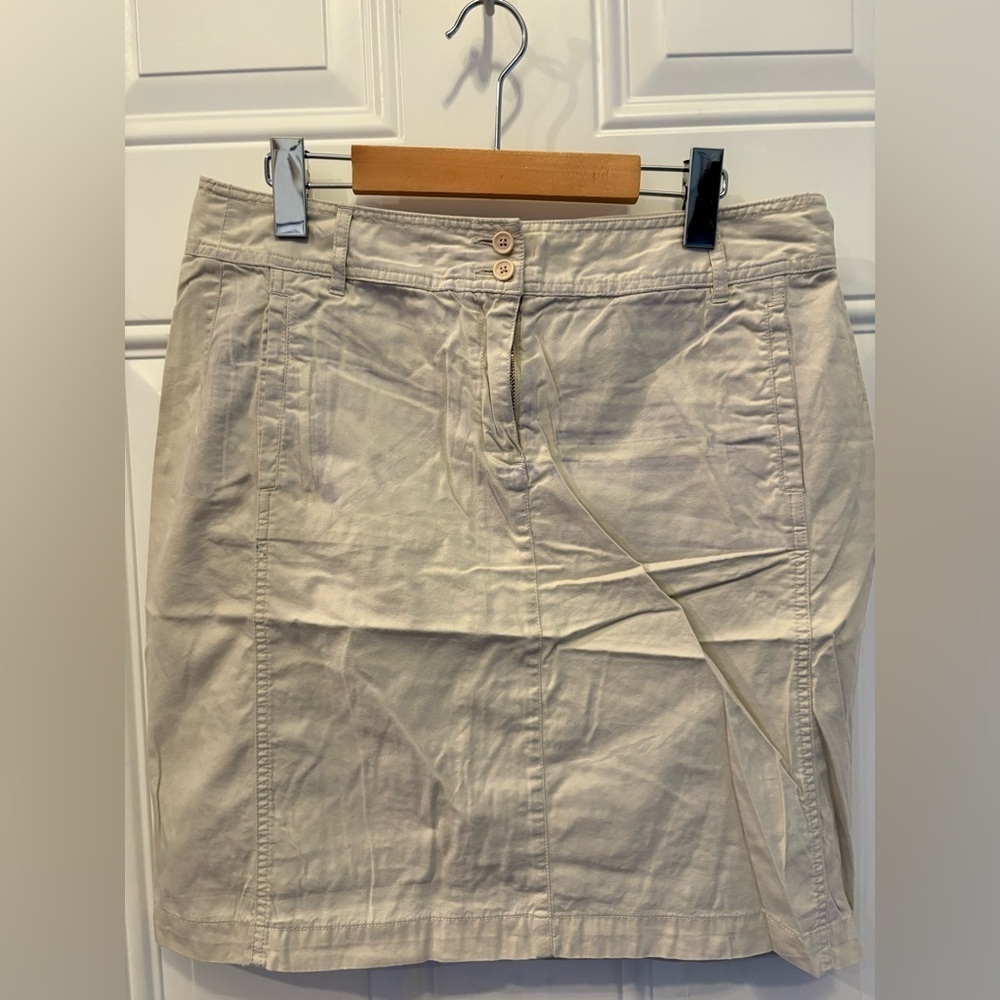 Tommy Hilfiger Beige Button-Front Skirt